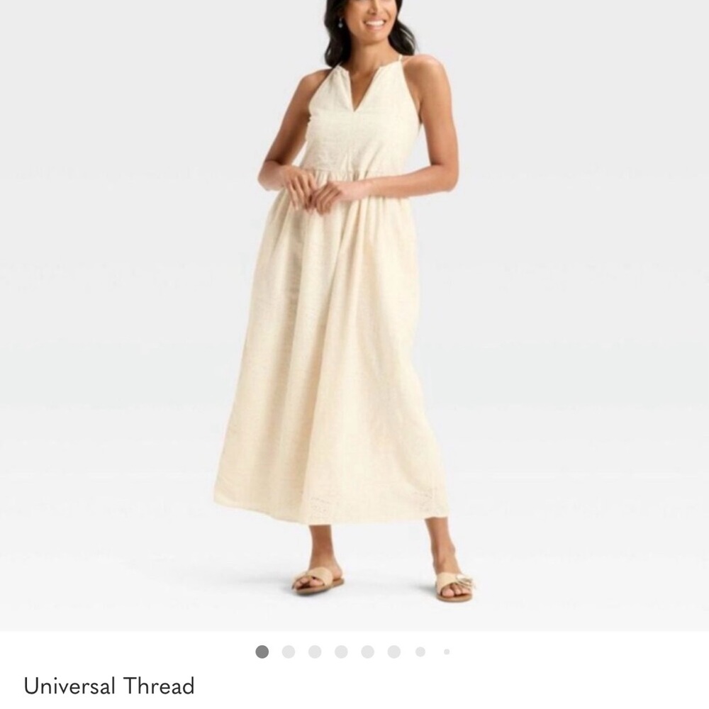 Universal Thread Women's Elegant Beige Maxi Dress
